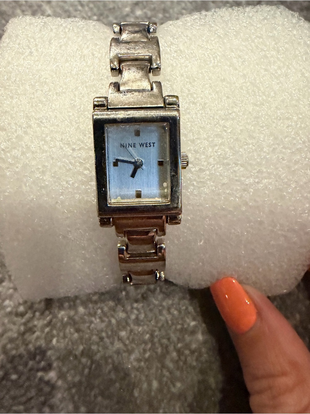 Nine West Silver-Tone Rectangular Bracelet Watch - Silver